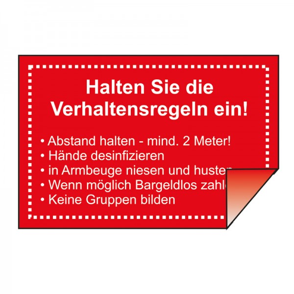 Aufkleber "Verhaltensregeln"